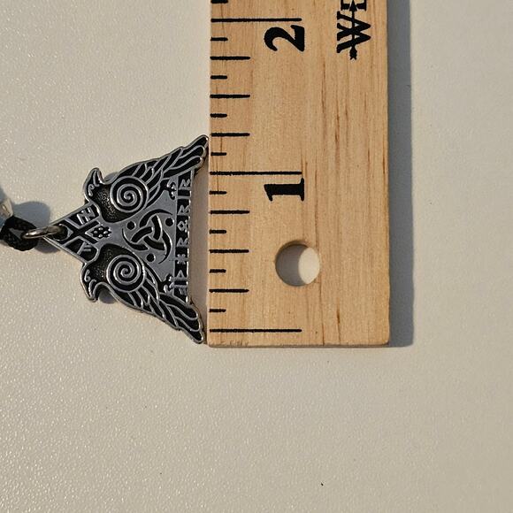 Odin's Raven Pewter Valknut Necklace from Norse Mythology - Picture 6 of 8